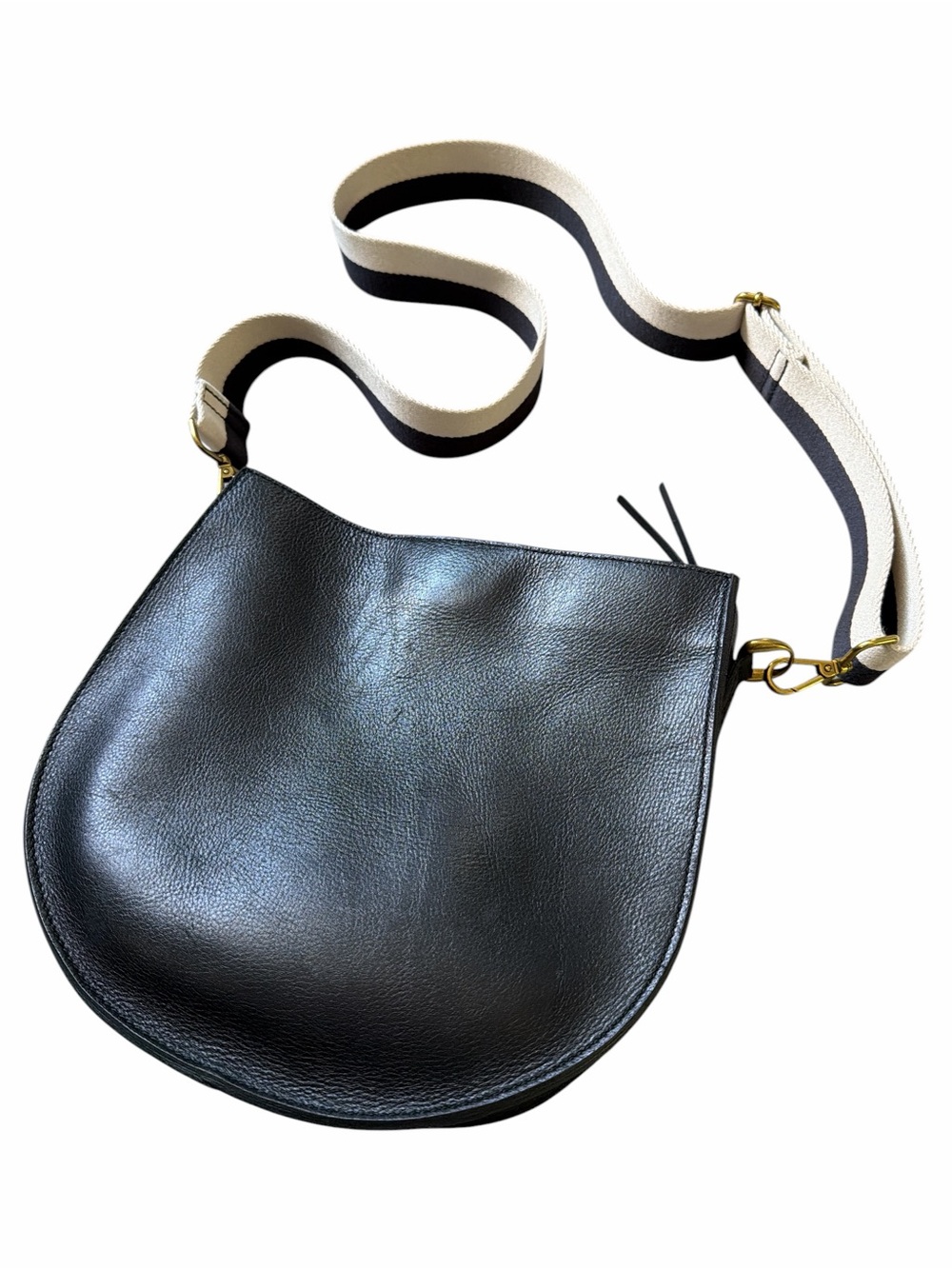 Madewell The Transport Saddlebag True Black Leather Crossbody Bag Zip Closure - Picture 3 of 9